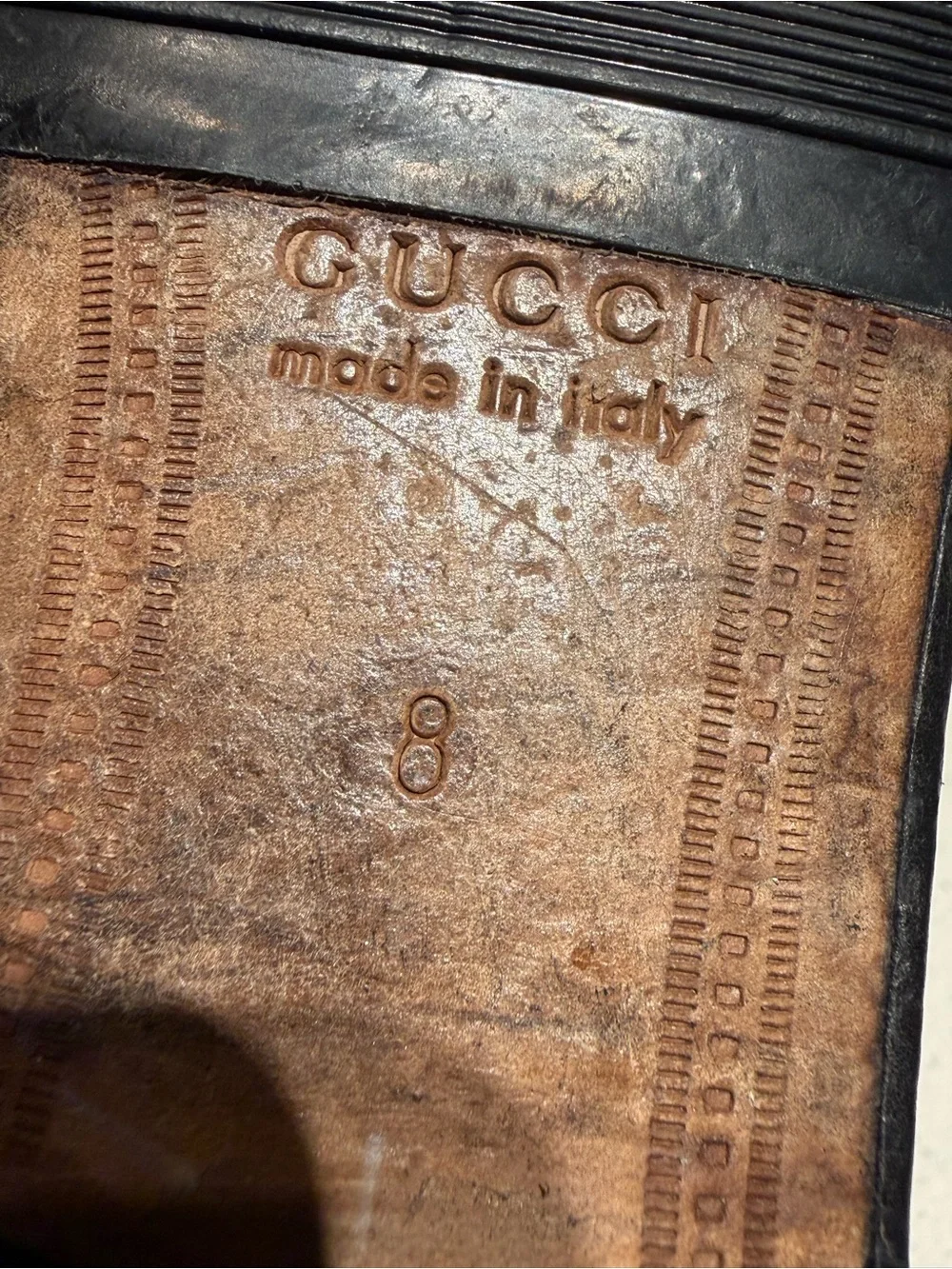Gucci Black Leather Loafers with Green and Red Web and Gold Horsebit